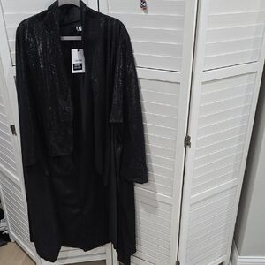 Elegant Black Sequin Kimono